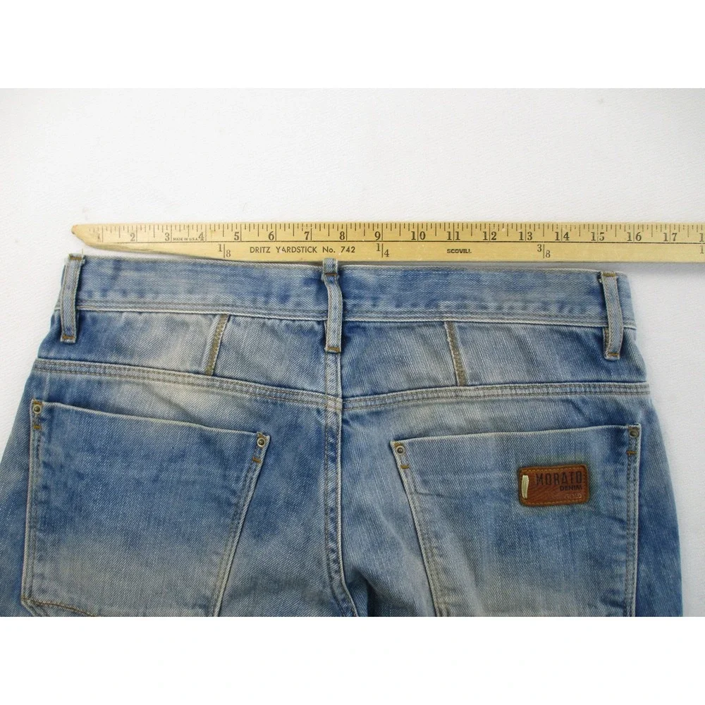 Antony Morato Jeans Mens 30 Blue Gold Denim Slim Fit Light Wash Distressed Vtg